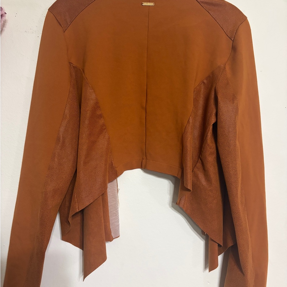 Guess Women's Rust Leather-Effect Jacket - Picture 11 of 11